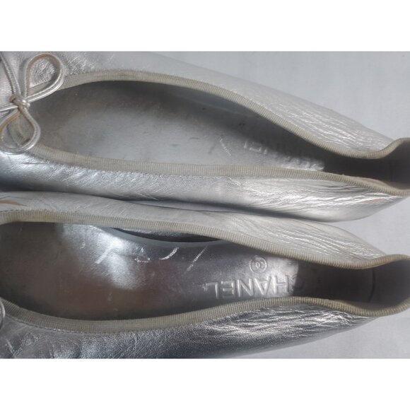 Chanel Gold Metallic Ballet Flats EU Size 42 US 10 G02819 Made in Italy - Picture 16 of 16